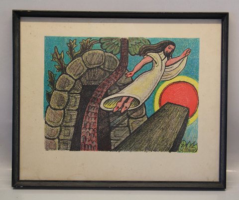 Art Print The resurrection and ascension 44.5 x 36.5 cmHenry Heerup (1907 - 1993)