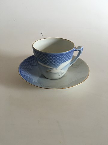Bing and Grøndahl Seagull with Gold Cup and Saucer No. 102