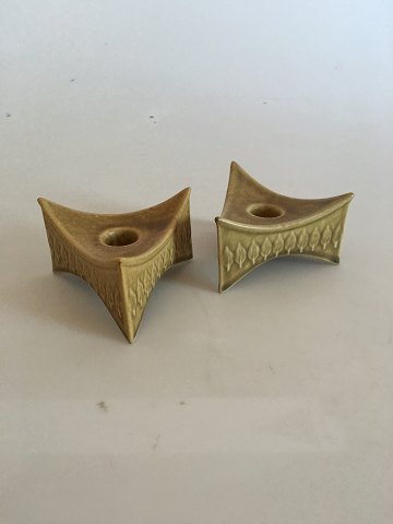Bing and Grøndahl Jens Quistgaard Relief  Triangular Pair of Candlesticks