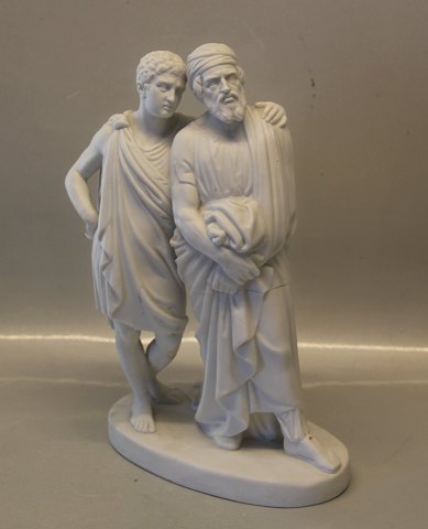 Antique White Bisque  B&G 42 Parian A father with his son 29 cm From the Swermon of John the Baptist