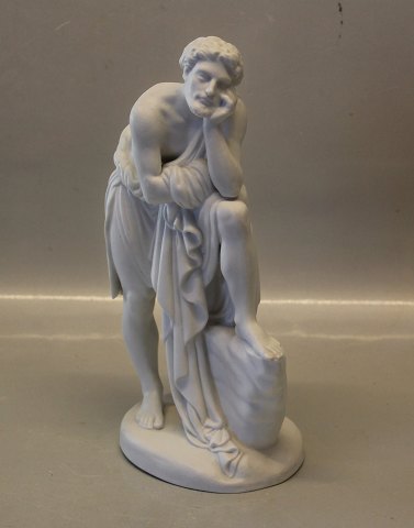 B&G figur Antik Bisquit Thorvaldsen B&G 41 Thorvaldsen Biscuit. Johannes Døberens prædiken. Tænksom yngling 25.5 cm