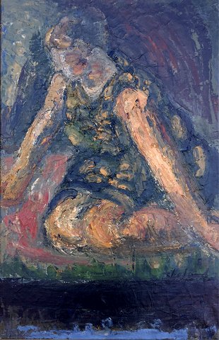 "Interiør med kvinde" Oliemaleri på lærred, Statens museum for kunst ejer lignende, skal ses.