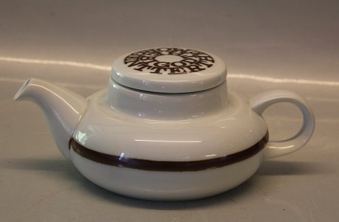 Tekande: Bing & Grøndahl 653 Hvid med brun dekoration m bogstaver - tekande 20 x 8 cm