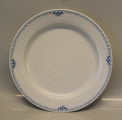 Princess Royal Copenhagen Blå Prinsesse #111 Hvid riflet med blå halvblonde 539-111 Rundt fad (376) 31.5 cm