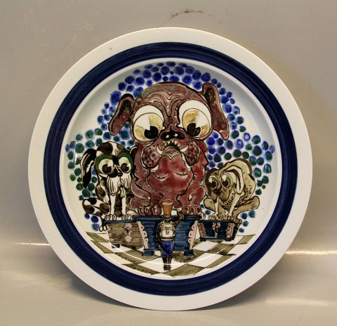 Royal Copenhagen Artist Paintings RC Plate Tinderbox Dogs H.C. Andersen 35.7 cm Unique Ivan Weiss