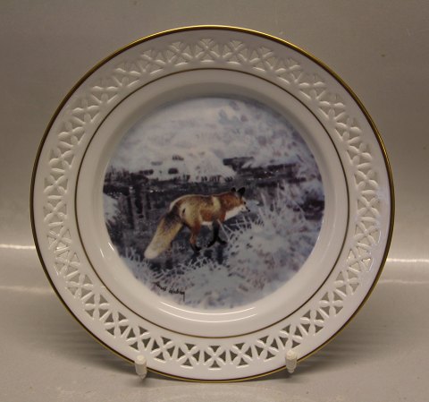Bing & Grøndahl B&G 11026 - 625 "Djur i Gryning" Harald Wiberg Ræv på isen 21.7 cm (Räv på vinteris)