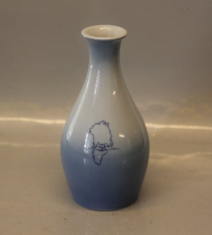 916 B&G Vase 18 cm Hotel Grønland logo Blå Tone Hotel Bing & Grøndahl