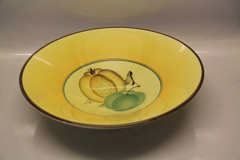 Bellona Aluminia kunstfajance Frugstel 1933 Frugtskål 1453 Frugtskål, stor gul og mindre grøn melon 8.5 x 32 cm , Bellona 1933