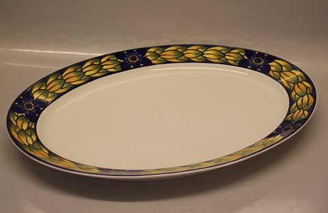 732 Oval platter 42 x 30.5 cm (1737732) Royal Copenhagen Faience Blue Pheasant Chr. Joachim Aluminia
