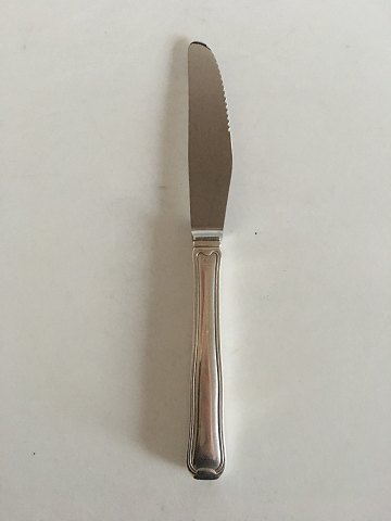 Georg Jensen Sterling Sølv Dobbeltriflet Spisekniv No 014 med Langt Skaft og Takket Skær