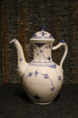 Blue Fluted (half lace) coffee pot by Royal Copenhagen. 1/519.
