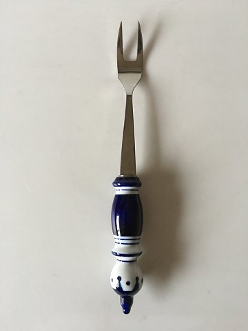 Rosenthal Blue Bjorn Wiinblad Siena Large Meat Fork in Ceramic and Stainless Steel