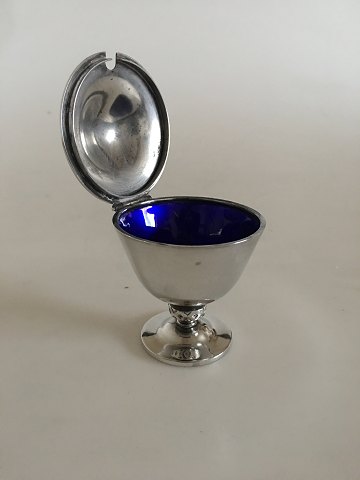Georg Jensen Sterling Silver Johan Rohde Mayan Mustard Egg No 876 with Blue Enamel