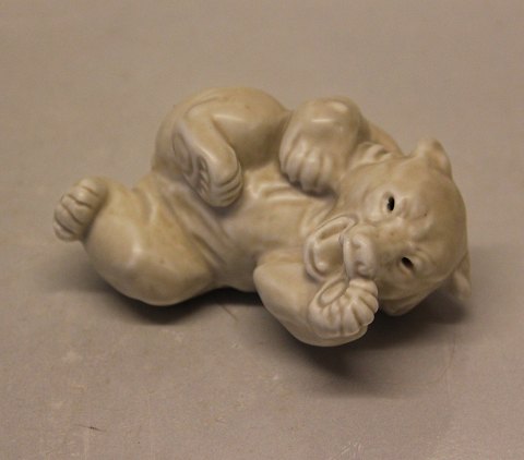 21432 RC Celedan glazed bear cub on the side 4 x 9 cm, (1003232)   Knud Kyhn, February 1957