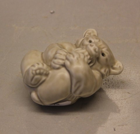 Royal Copenhagen Stoneware 21434 RC Celedan glazed bear cub - sucking paw on back 5 x 8 cm