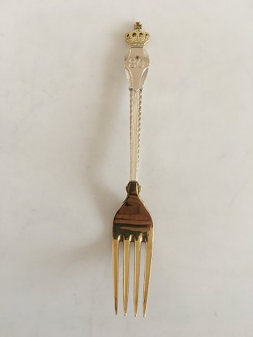 Anton Michelsen Mindegaffel I Forgyldt Sterling Sølv fra 1898.