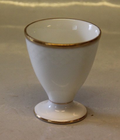 B&G Hartmann Porcelain White with double gold rim and lines 057 Egg cup 6 cm