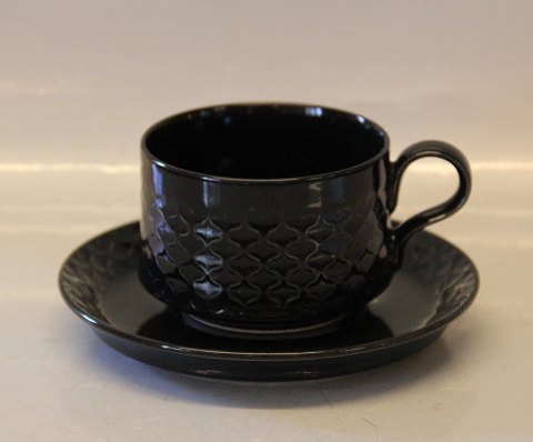 Palet Dansk Stentøjstel Sort Cordial eller Sort Palet 305 Kaffekop og underkop 7,5 cm 1,5 dl