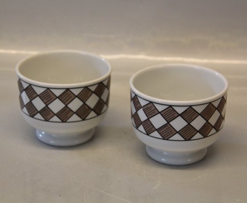 B&G Porcelain B&G 570.2 Pair of Bowls 7.5 x 9.5 cm Brown squares - harlequin