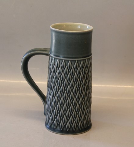 Beer Stein - mug / Pitcher with handle - Vase 19 cm aces in harlequin  - not the tradftional flowers of Azur Nissen Kronjyden B&G Quistgaard  Stoneware