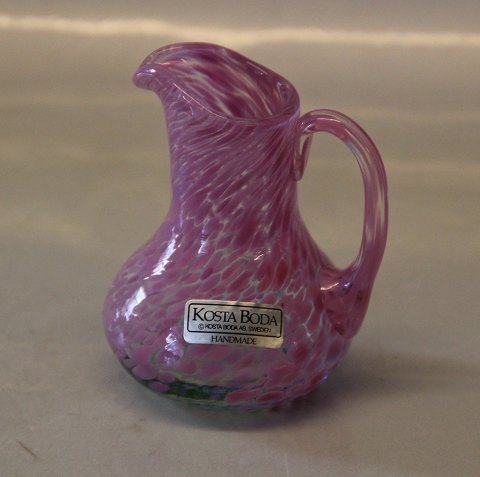 Kosta Boda Ulrica Hydman-Vallien. Miniature Lille pink kande signeret 88013 Pastel  7.5 cm