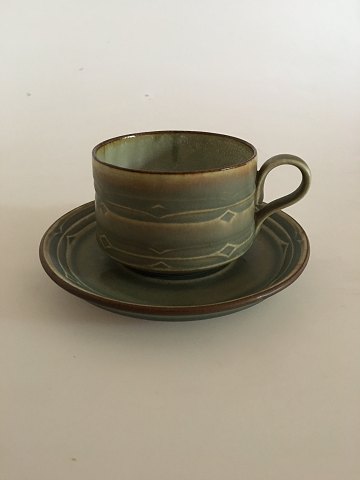 Bing & Grondahl Jens Quistgaard Stoneware for B&G / Kronjyden "Rune" Coffee Cup with Saucer