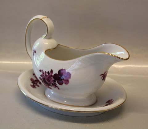 Purple Danish Porcelain Purpur Flower braided Tableware 8069-427 Gravyboat on fixed stand ca. 16 x 23 cm