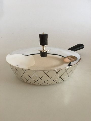 Georg Jensen Sterling Silver Sigvard Bernadotte Skillet No 909A with wooden handle