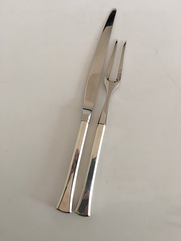 Hans Hansen Kristine Forskærersæt Kødgaffel og Kniv i Sterling Sølv og Rustfrit Stål
