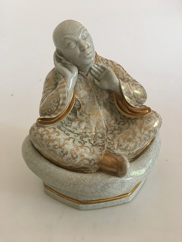 Royal Copenhagen Georg Thylstrup Krakele Figur af Buda.Unikadekoreret af Nicolai Tideman
