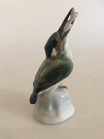 KPM Berlin Porcelæn Figur No. 140/1013 af Isfugl med Fisk i Næbbet