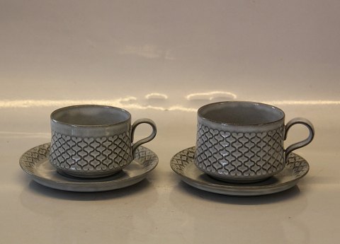 Cordial Grey Nissen Kronjyden B&G Quistgaard  Stoneware 475 Cup 6.5 x 9 cm and 305 saucer