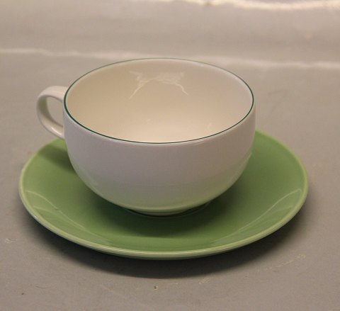 Green line 3074 Tea cup 6 x 10 cm (081 WITHOUT  saucer 15.5 cm (082) Royal Copenhagen faience green top  -4 ALL Seasons