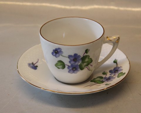 B&G Blå Anemone - hvid 102 Kaffekop og underkop