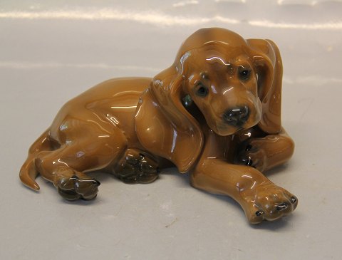 Rosenthal Laying Dachshund 10 x 19 cm Handpainted Germany Proffessor Fr. Karner Dackel