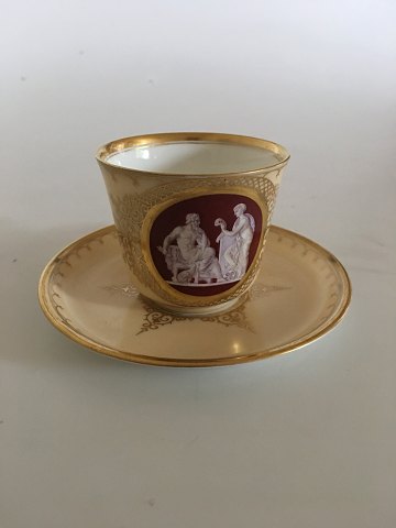 Royal Copenhagen Tidlig Kop og Underkop med Thorvaldsen motiv fra 1860-1880