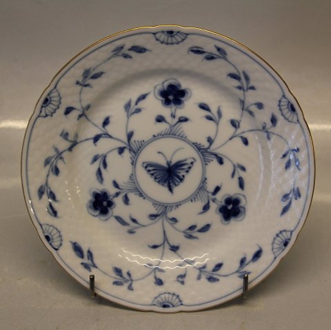 028 Tallerken 17,5 cm (616) B&G Blåmalet Kipling Sommerfugl med guld 
