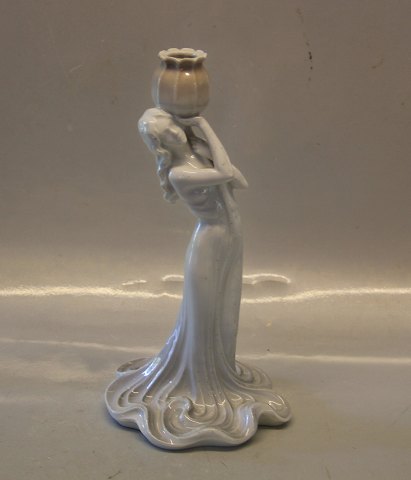 B&G Porcelain B&G 1525 Art nouveau Woman with jar(Candlestick) 27 cm DJ