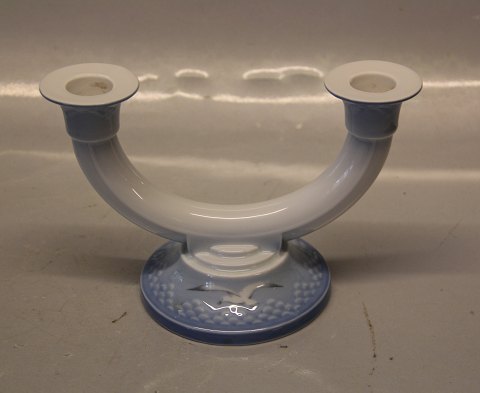 B&G Mågestel uden guldkant235 To-armet lysestage 13,5 cm