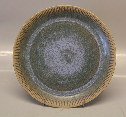 Knabstrup green glaze dishes 3 x 25 cm