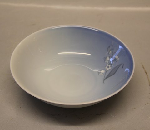 Bing & Grøndahl 574 RC Rund Salatskål / Ymerskål 16 cl 16,5 cm (045) Convalla Blåt B&G  porcelæn, liljekonval