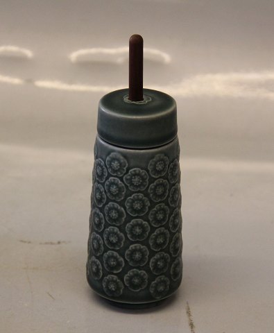 AZUR Quistgaard for B&G / Nissen Kronjyden Stoneware 551 Sennepskrukke med låg 10.5 cm med teak træske
