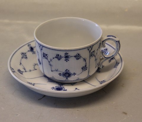 Blue Fluted Danish Porcelain 2006-1 Chocolate cup, medium 5.1 x 8.1 cm, & saucer 13.8 cm