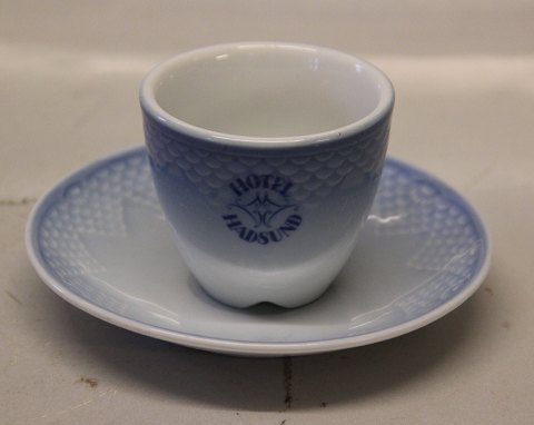 1021 Moccha Cup 5.5 cm and saucer 12 cm Hotel (740) Logo Hotel Hadsund B&G Blue tone - seashell tableware Hotel