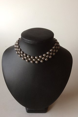 Georg Jensen Sterling Silver Necklace in the Onion Pattern by Arno Malinowski No 110