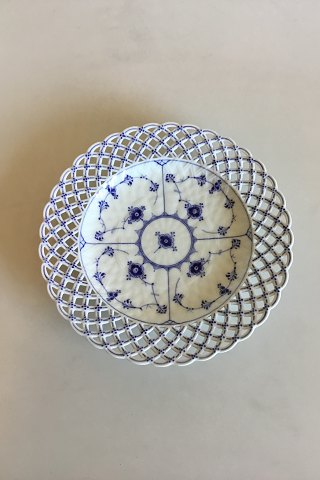 Royal Copenhagen Blue Fluted Full Lace Flat Plate with open-work border No 1/1098