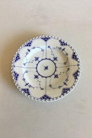Early Royal Copenhagen Blue Fluted Full Lace Flat Plate with pierced border No 1/1085