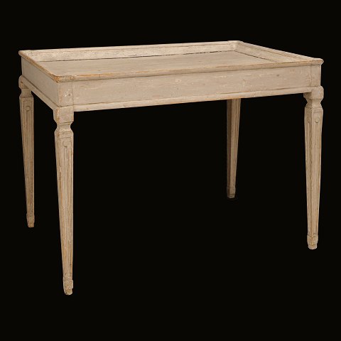 A Gustavian table, original colors. Sweden circa 1780. H: 73cm. Table top: 94,5x61cm