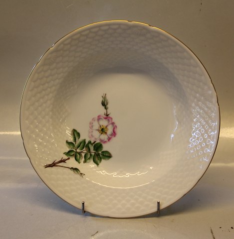 B&G Victor Hugo white porcelain - wild rose with gold rim 022 Large soup rim plate 24 cm (322)