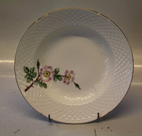 B&G Victor Hugo white porcelain - wild rose with gold rim 023 Soup rim bowl 22 cm (323)